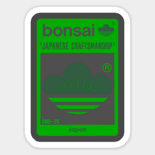 Bonsai Japanese Crest Logo　Green × dark gray 2 Sticker