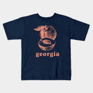 Georgia Peach Travel Souvenir Home State Pride Southern Charm Georgian Gift Kids T-Shirt