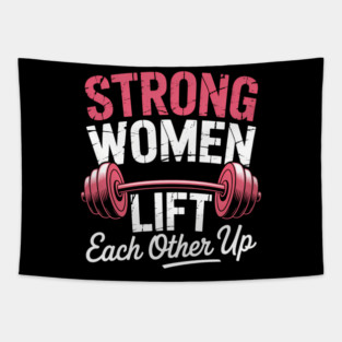 Female Empowerment Weight Lifting Feminist Gym Tapestry