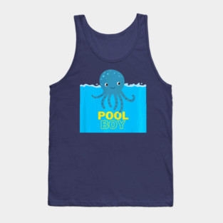 Octopus Pet Pool Boy with Octopus in Water Kids Holiday Design Tank Top