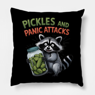 Pickles And Panic Attacks, Pickles Possum, Raccoon Anxiety Pillow