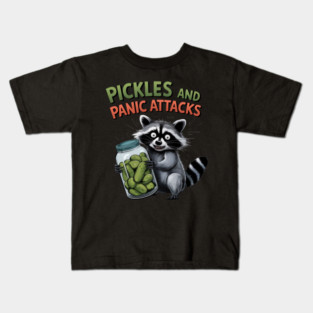 Pickles And Panic Attacks, Pickles Possum, Raccoon Anxiety Kids T-Shirt