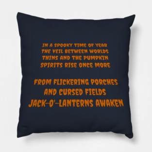 Jack-o'-Lantern Era – Spooky Halloween Text Art Pillow
