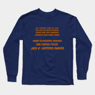 Jack-o'-Lantern Era – Spooky Halloween Text Art Long Sleeve T-Shirt