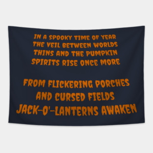 Jack-o'-Lantern Era – Spooky Halloween Text Art Tapestry