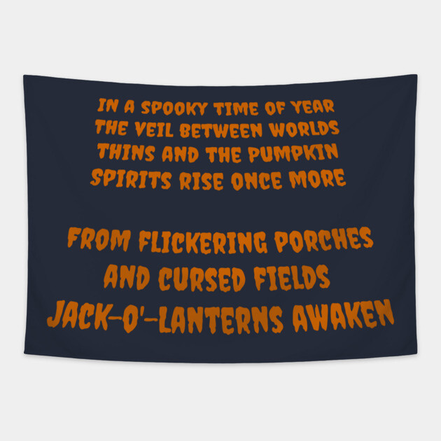 Jack-o'-Lantern Era – Spooky Halloween Text Art Tapestry by DonWillisJrArt