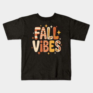 Fall Vibes Floral Fall Kids T-Shirt