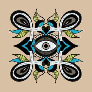 Psychedelic Surreal Eye – Retro Botanical Trippy Art T-Shirt