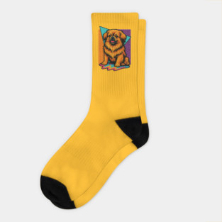 Retro 90s Tibetan Spaniel Vintage Dog Socks