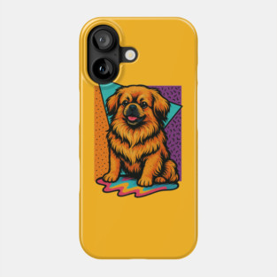 Retro 90s Tibetan Spaniel Vintage Dog Phone Case