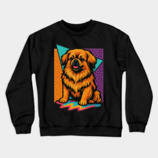 Retro 90s Tibetan Spaniel Vintage Dog Crewneck Sweatshirt