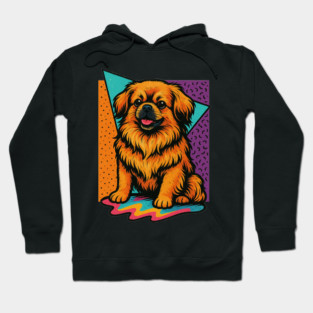 Retro 90s Tibetan Spaniel Vintage Dog Hoodie