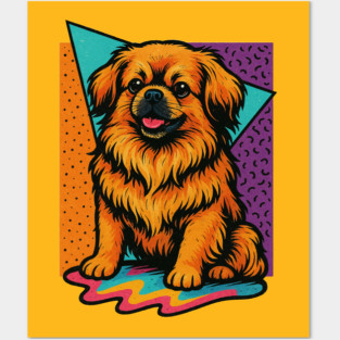 Retro 90s Tibetan Spaniel Vintage Dog Posters and Art