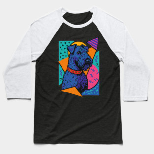 Retro 90s Kerry Blue Terrier Vintage Dog Baseball T-Shirt