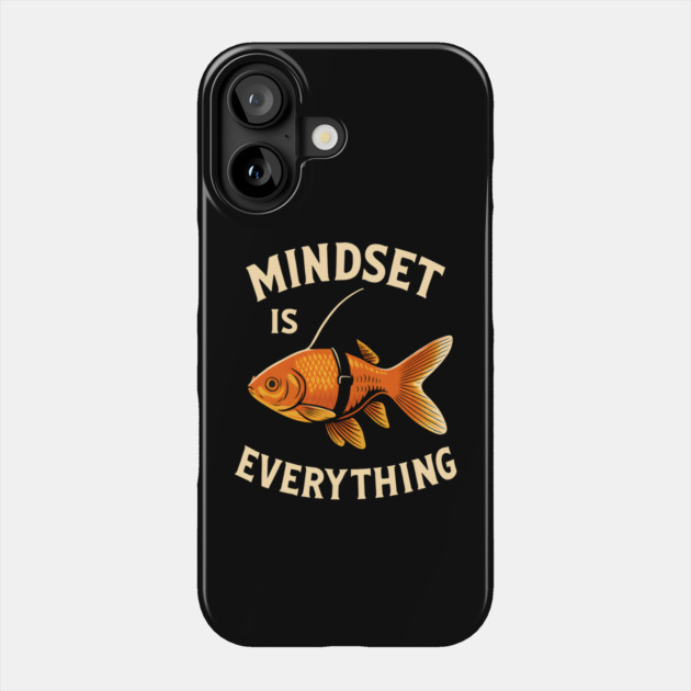 Mindset Motivational quote Cute Goldfish Shark Phone Case by logiamerch
