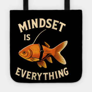 Mindset Motivational quote Cute Goldfish Shark Tote
