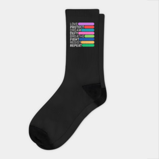 Love Defy Fight Resist Socks