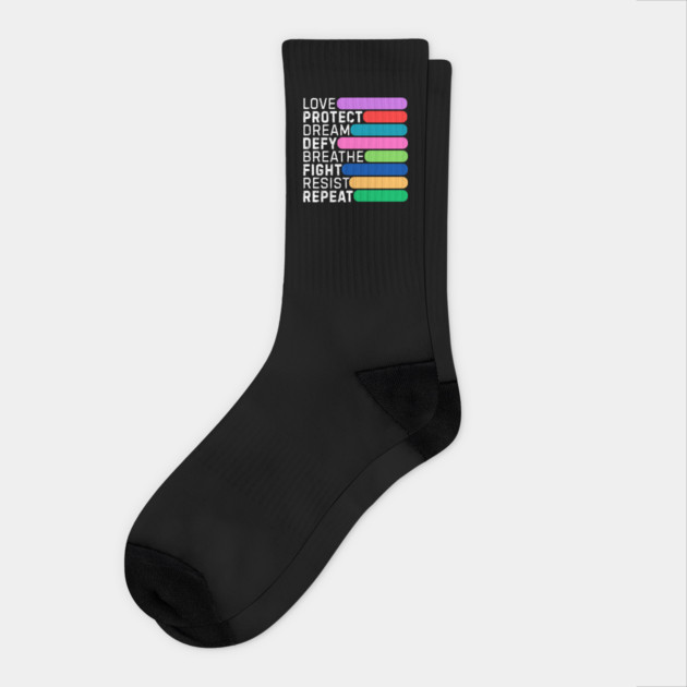 Love Defy Fight Resist Socks by The WYLD Tribe