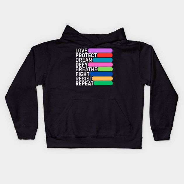 Love Defy Fight Resist Kids Hoodie by The WYLD Tribe