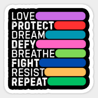 Love Defy Fight Resist Sticker