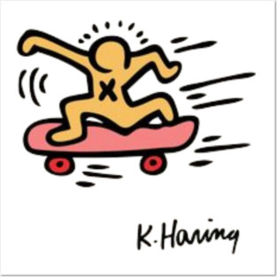 keith haring skateboard Posters and Art