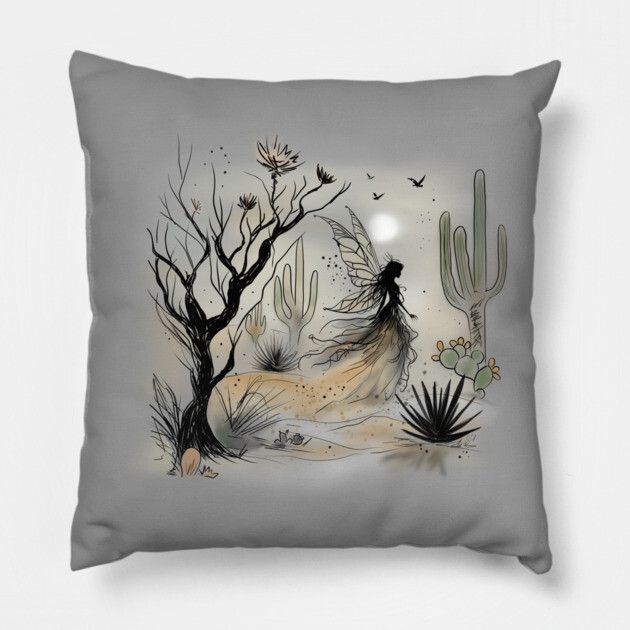 Desert Fairy Pillow by H. R. Sinclair
