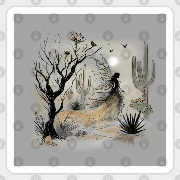 Desert Fairy Sticker by H. R. Sinclair