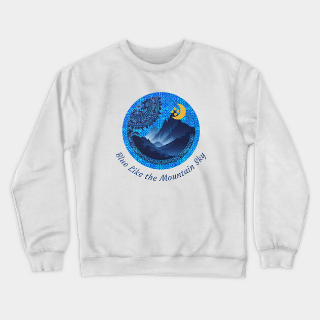 Blue Like the Mountain Sky Crewneck Sweatshirt by Pimcolle