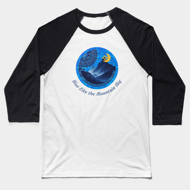 Blue Like the Mountain Sky Baseball T-Shirt by Pimcolle