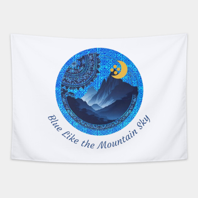 Blue Like the Mountain Sky Tapestry by Pimcolle