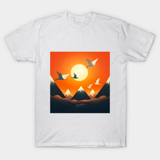 Twilight Flight – Hmong Mountains & Sky T-Shirt by Pimcolle