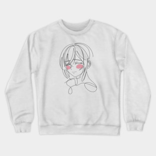 Woman Portrait Line Art Crewneck Sweatshirt