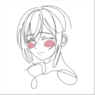 Woman Portrait Line Art Posters and Art