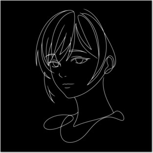 Woman Portrait Line Art Posters and Art