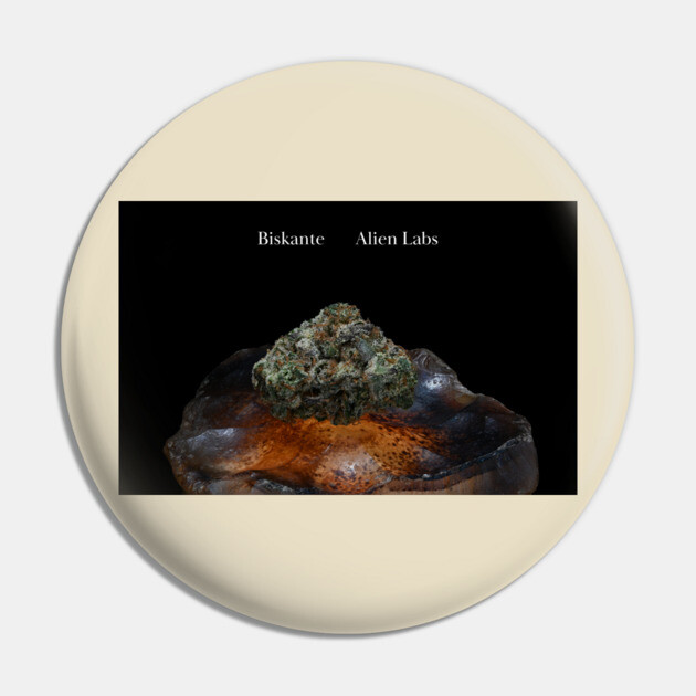 Biskante on Rock - Weed Design Pin by MrGreenGenes420