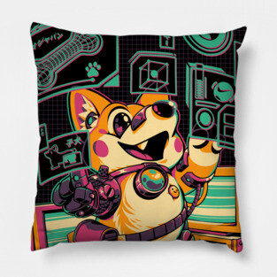 Cyberpuppy - A Cyber Corgi Pillow