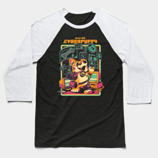 Cyberpuppy - A Cyber Corgi Baseball T-Shirt