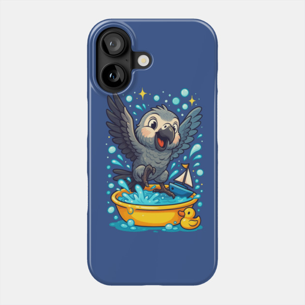 Taking a Bath Phone Case by Einstein Parrot