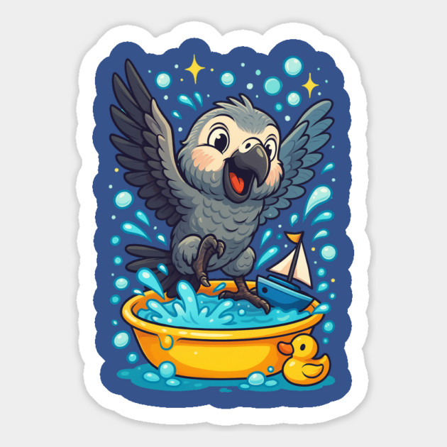 Taking a Bath Magnet by Einstein Parrot