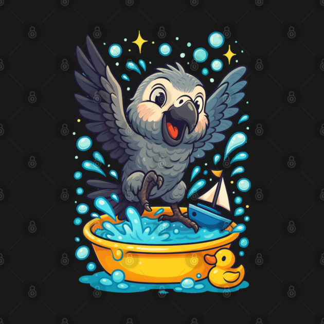 Taking a Bath by Einstein Parrot