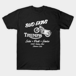 Bud Ekins Sales Parts Service (white ink) T-Shirt