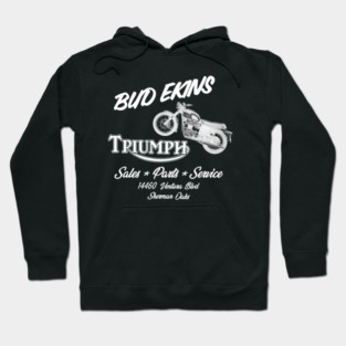 Bud Ekins Sales Parts Service (white ink) Hoodie