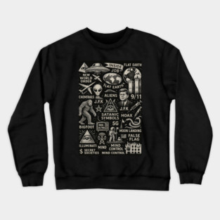 Conspiracy Theory Collage Crewneck Sweatshirt