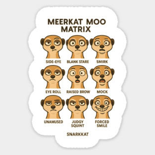 Meerkat Mood Matrix – 9 Faces of Snark Magnet