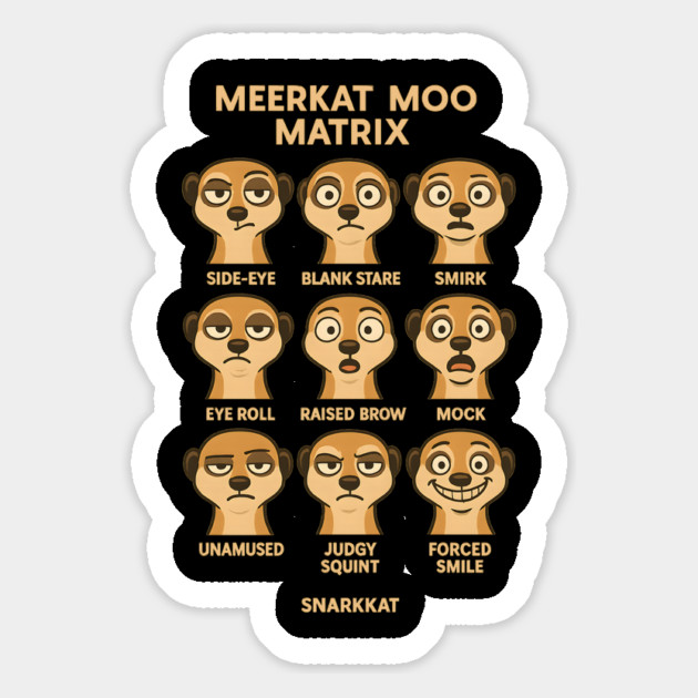 Meerkat Mood Matrix – 9 Faces of Snark Magnet by Eric's Store 6