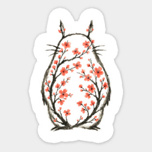 Forest spirit blossom Sumi e Sticker