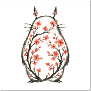 Forest spirit blossom Sumi e Posters and Art