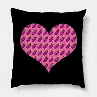 Heart Love Eggplant Funny Emoji Thot Dick Adult Joke Gift Pillow