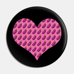 Heart Love Eggplant Funny Emoji Thot Dick Adult Joke Gift Pin