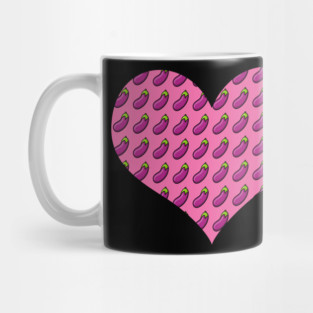 Heart Love Eggplant Funny Emoji Thot Dick Adult Joke Gift Mug